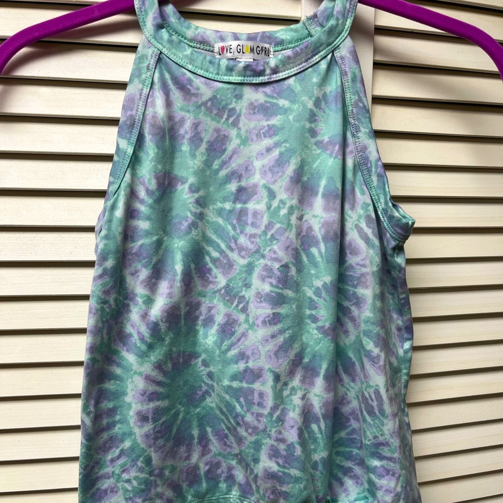 Teal and violet tank top (girls)